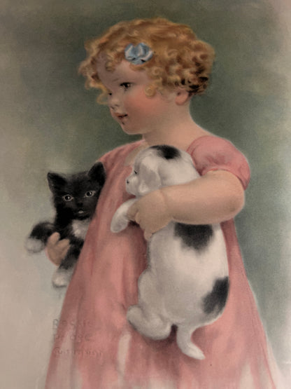 Vintage Framed Art Print – Bessie Pease Gutmann Friendly Enemies