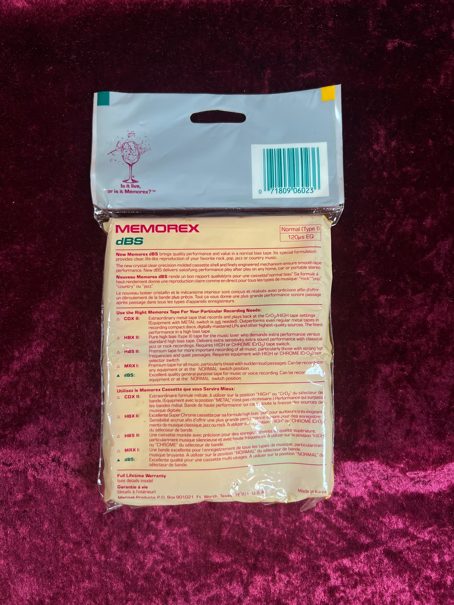 Vintage New Old Stock Cassette Tapes – Memorex dBS 60 Blank Audio 2-Pack Sealed