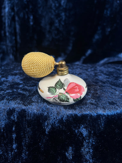 Vintage Porcelain Vanity Set – Pink Briar Rose Trinket Box & Perfume Bottle Bavaria