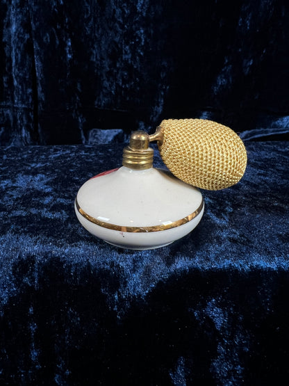 Vintage Porcelain Vanity Set – Pink Briar Rose Trinket Box & Perfume Bottle Bavaria