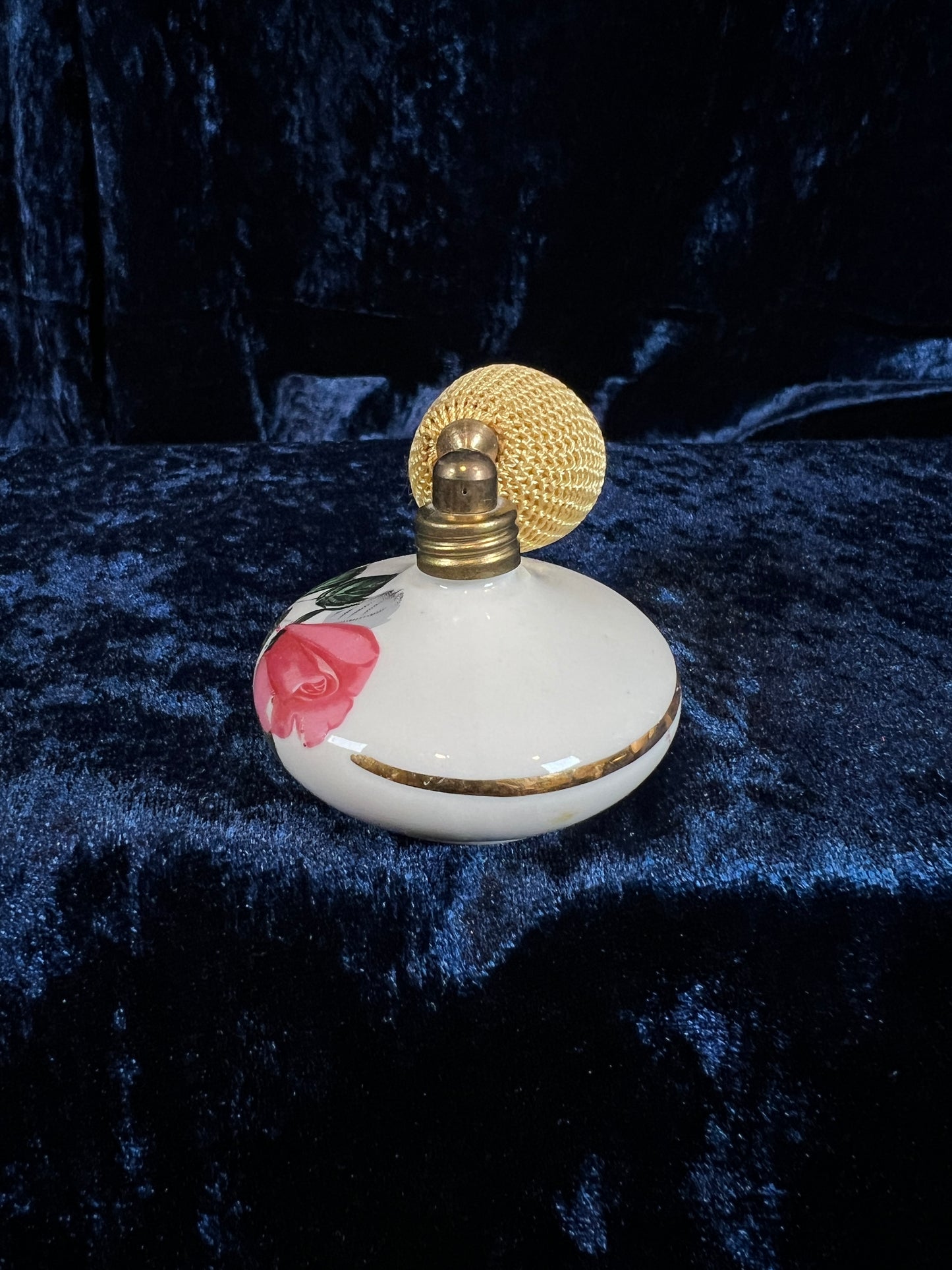 Vintage Porcelain Vanity Set – Pink Briar Rose Trinket Box & Perfume Bottle Bavaria