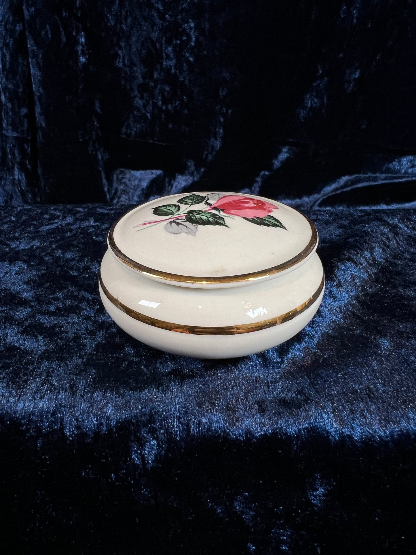 Vintage Porcelain Vanity Set – Pink Briar Rose Trinket Box & Perfume Bottle Bavaria