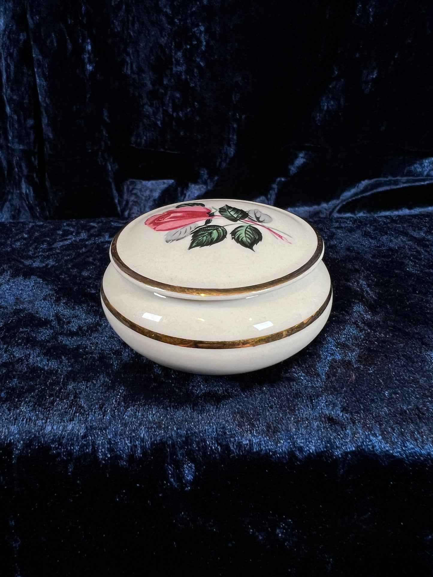 Vintage Porcelain Vanity Set – Pink Briar Rose Trinket Box & Perfume Bottle Bavaria