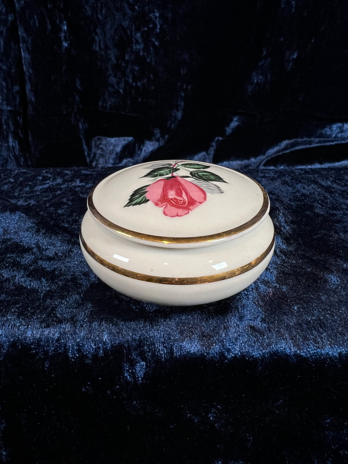 Vintage Porcelain Vanity Set – Pink Briar Rose Trinket Box & Perfume Bottle Bavaria