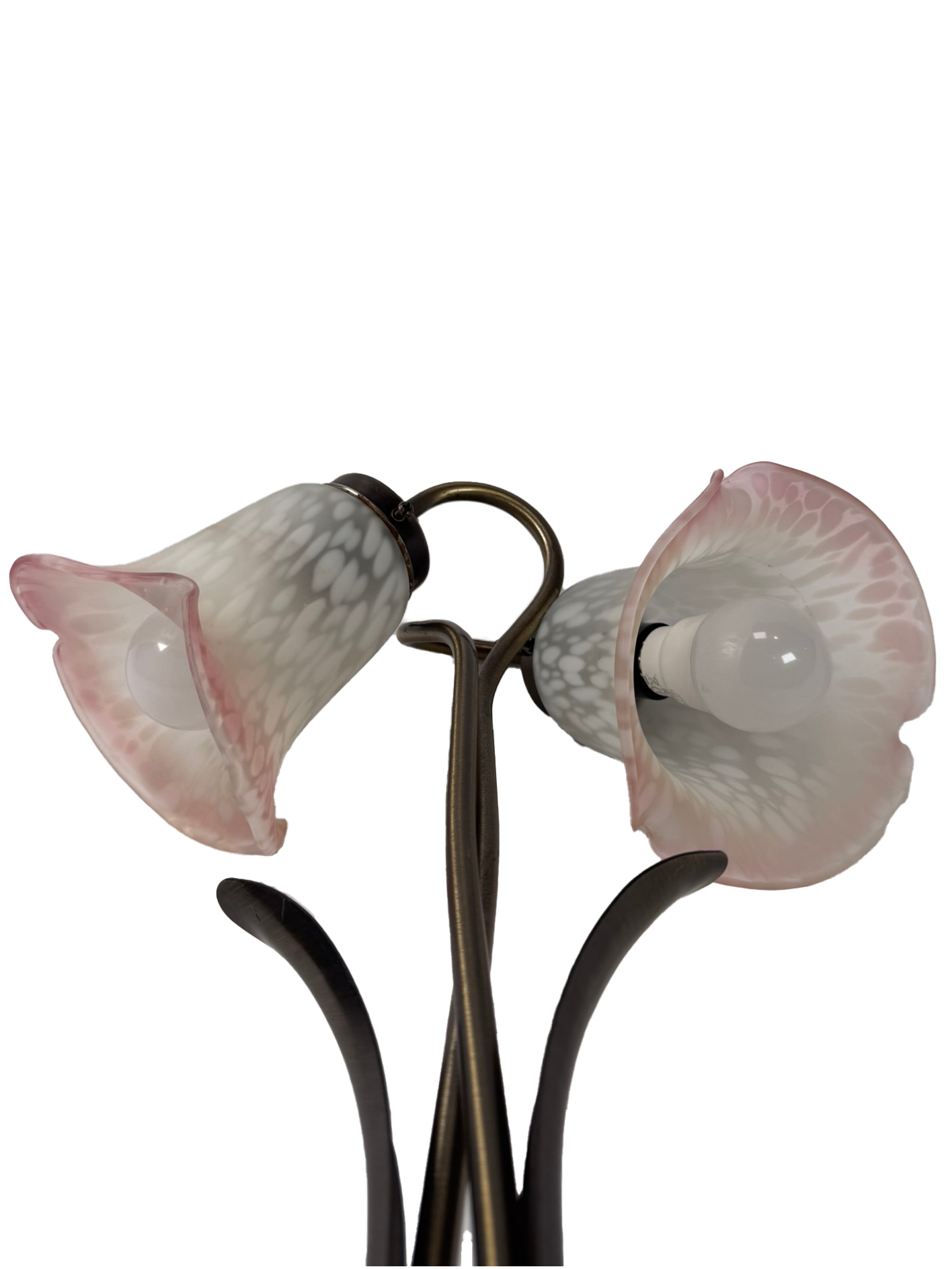 Vintage Lighting - Brass Gooseneck Lamp - Double Headed Lily Pad - Made In Taiwan