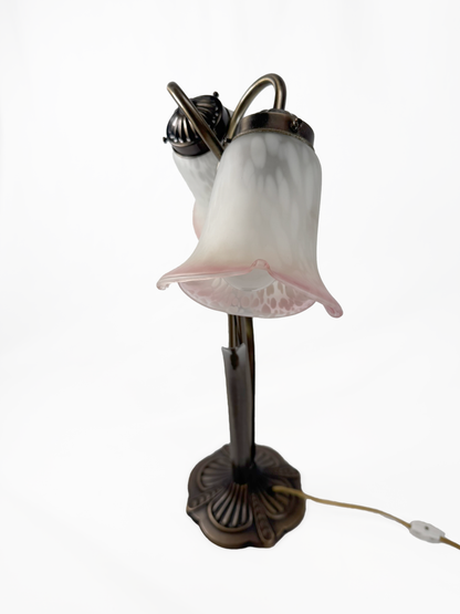 Vintage Lighting - Brass Gooseneck Lamp - Double Headed Lily Pad - Made In Taiwan
