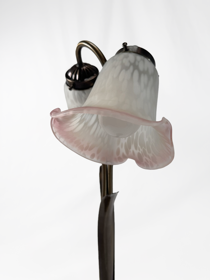 Vintage Lighting - Brass Gooseneck Lamp - Double Headed Lily Pad - Made In Taiwan