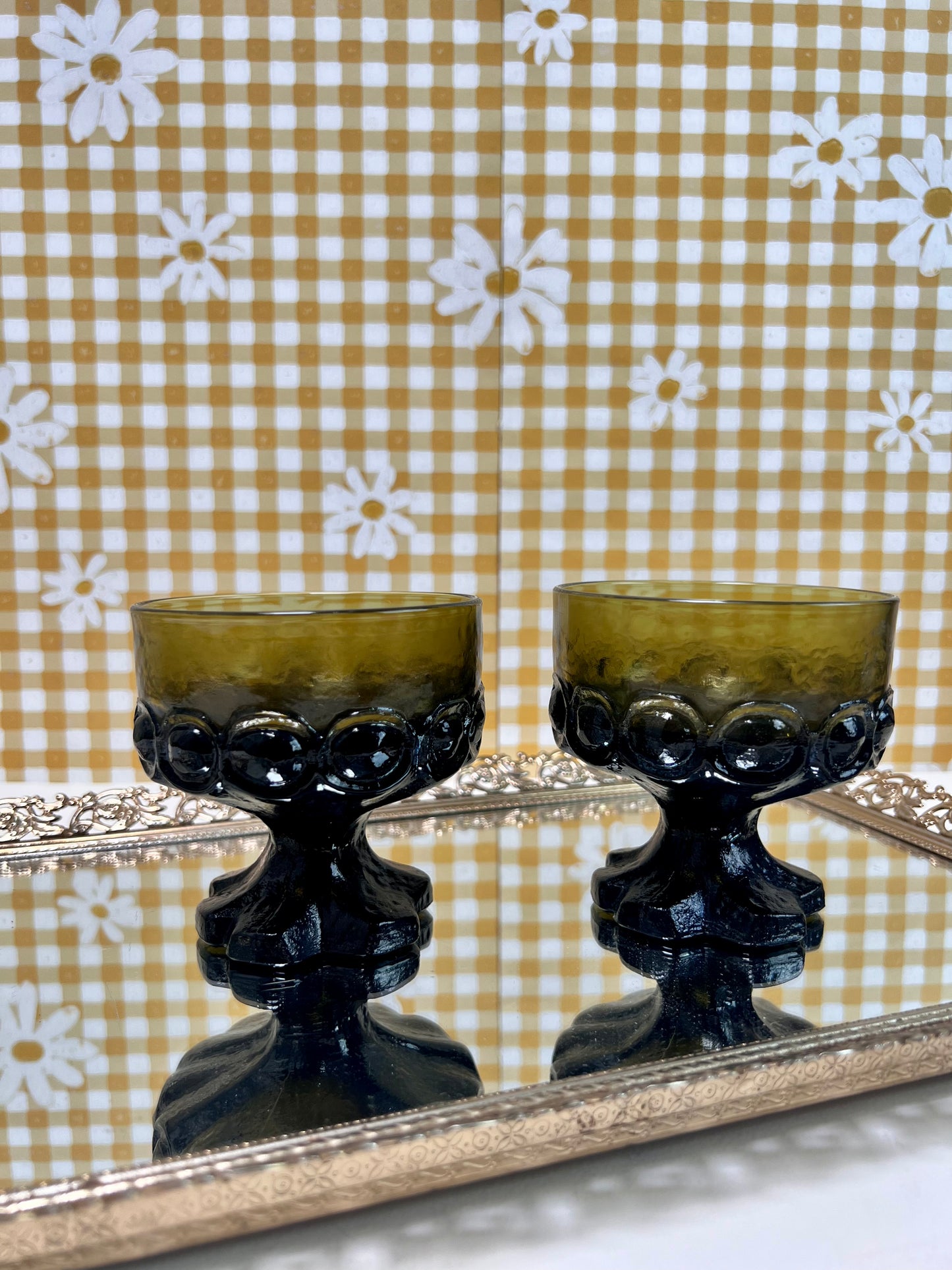 Franciscan Madeira Tiffin - Olive Green Sherbert or Champagne Glass