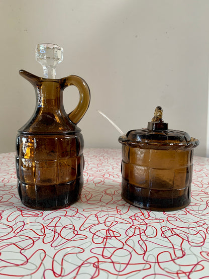 Viking Glass Creamer & Sugar Bowl