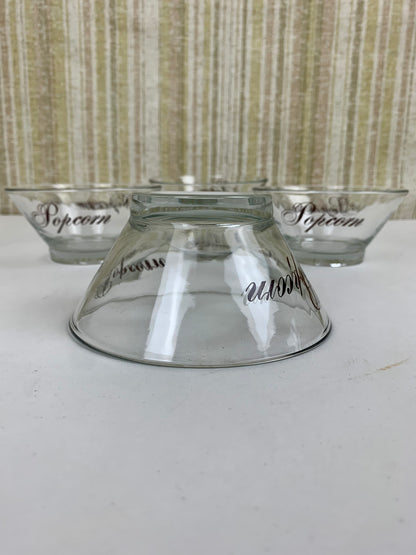 Vintage Wheaton Glass Popcorn Serving Bowls - Set of 5