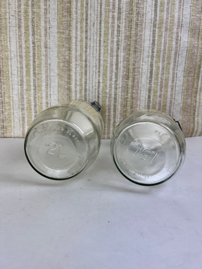 Carlton Glass Canisters - Flour & Sugar - Set of 2