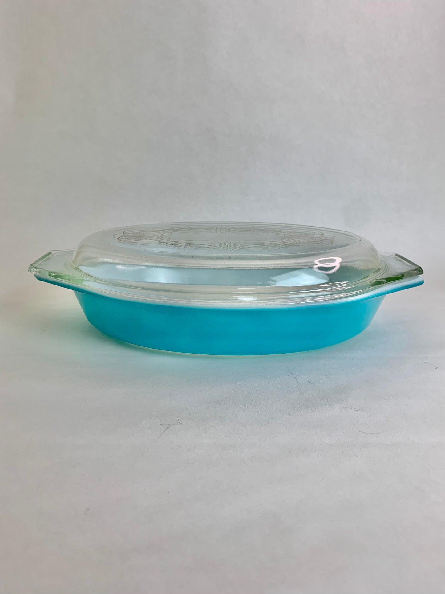 Pyrex Casserole Dish Princess Turquoise With Gold Scroll 1 5 Qt The Cat Vintage