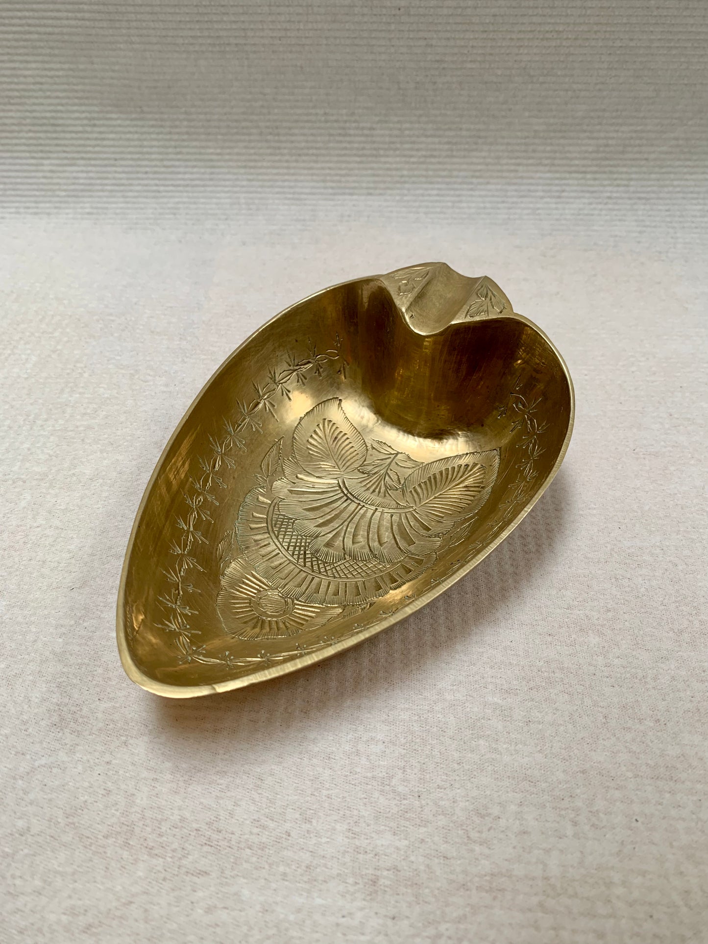 1970s Etched Brass Ashtray - Made In India