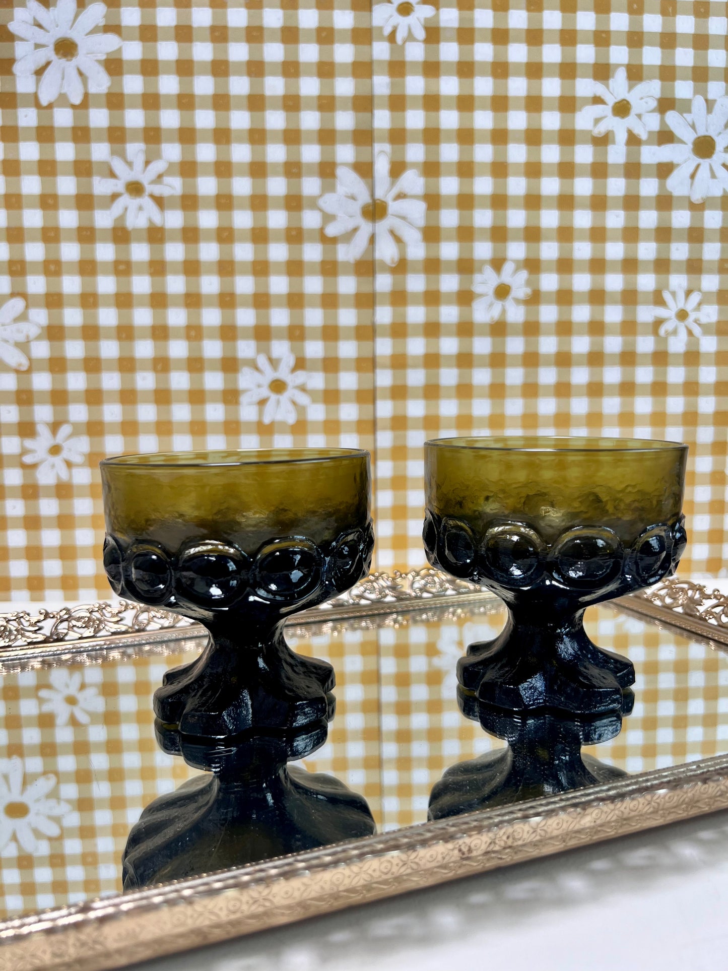 Franciscan Madeira Tiffin - Olive Green Sherbert or Champagne Glass