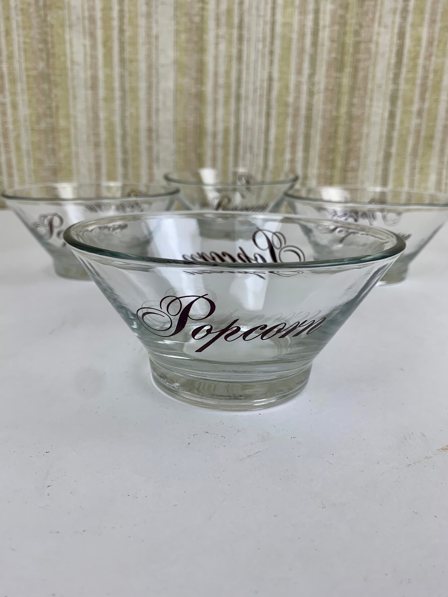 Vintage Wheaton Glass Popcorn Serving Bowls - Set of 5