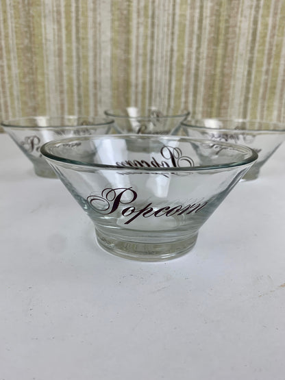 Vintage Wheaton Glass Popcorn Serving Bowls - Set of 5