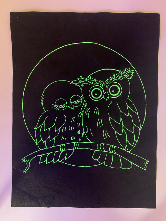 1970s Glow In the Dark Owl Penant