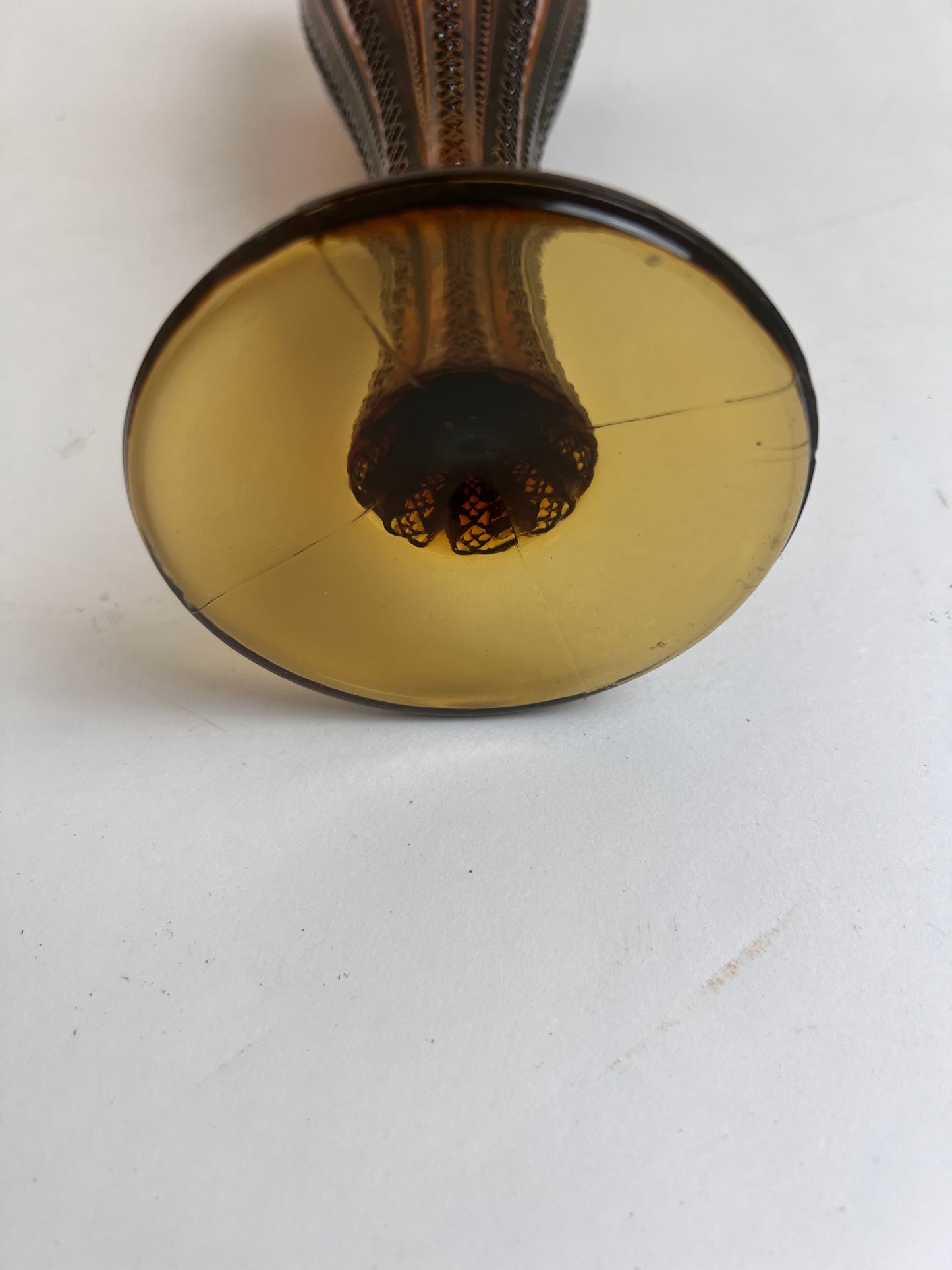 Tiara Indiana Glass Vase - Dark Honey