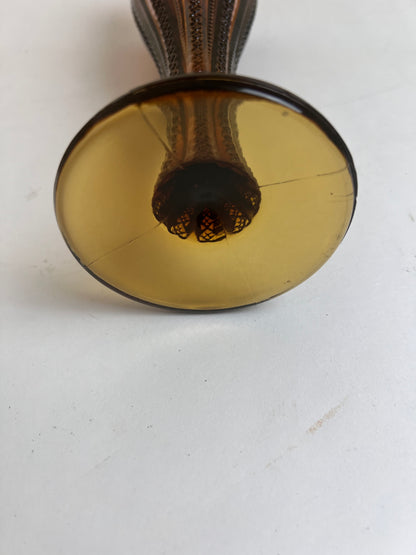 Tiara Indiana Glass Vase - Dark Honey