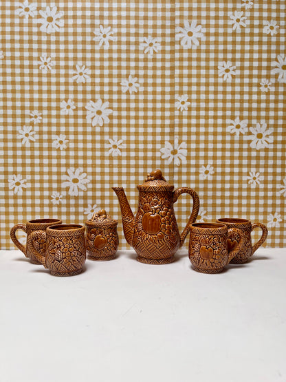 Japanese Coffee Set - Basketweave Pattern