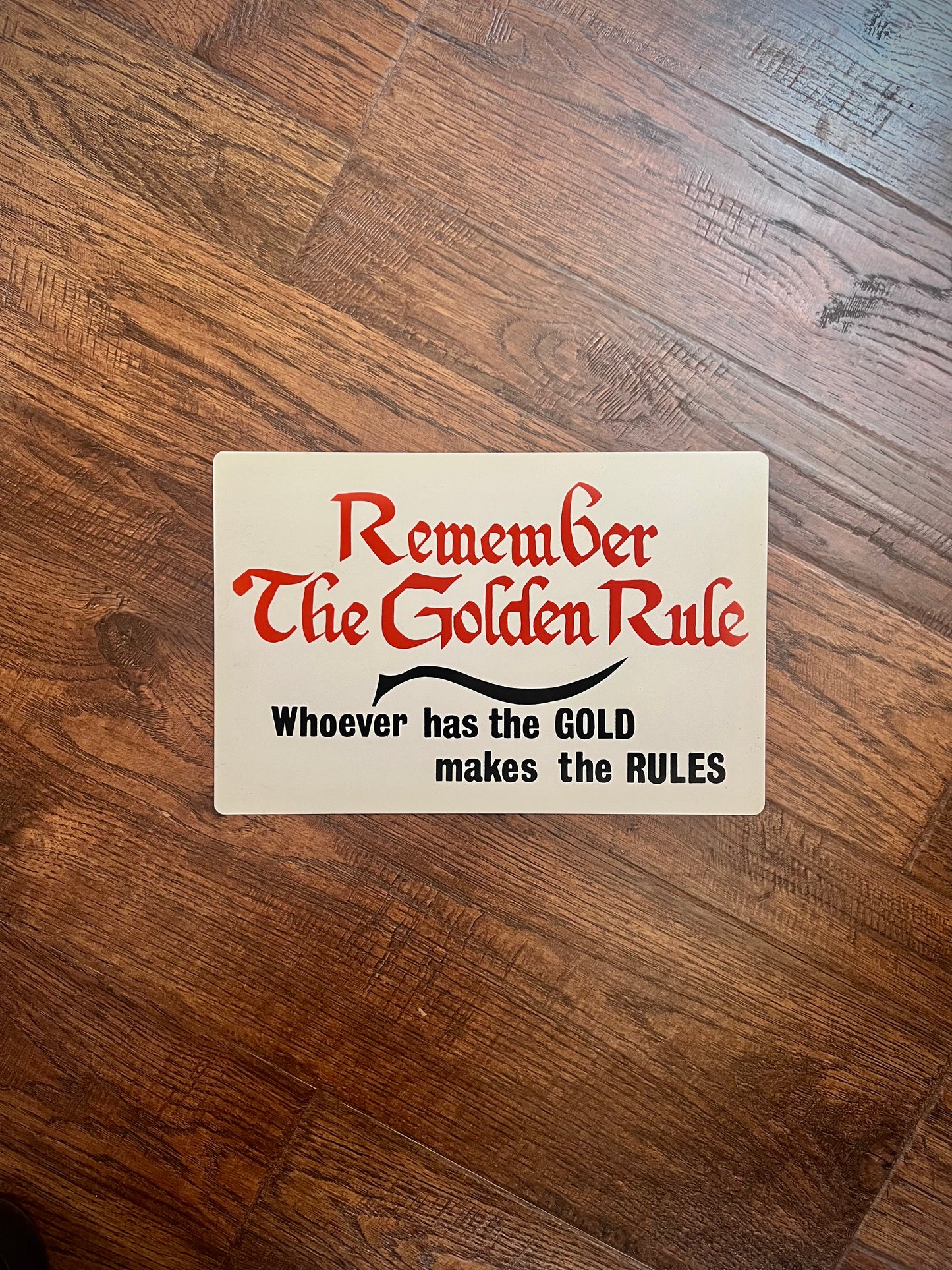 1980s Novelty Sign -The Golden Rule