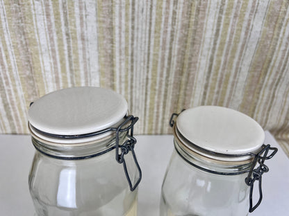 Carlton Glass Canisters - Flour & Sugar - Set of 2