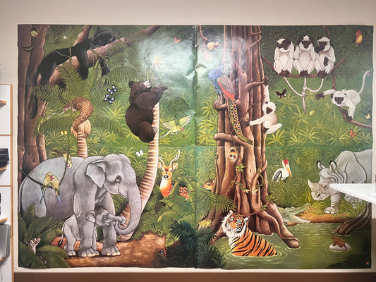 Vintage Giant "Le Jungle" 4 Panel Poster - Printed in Germany