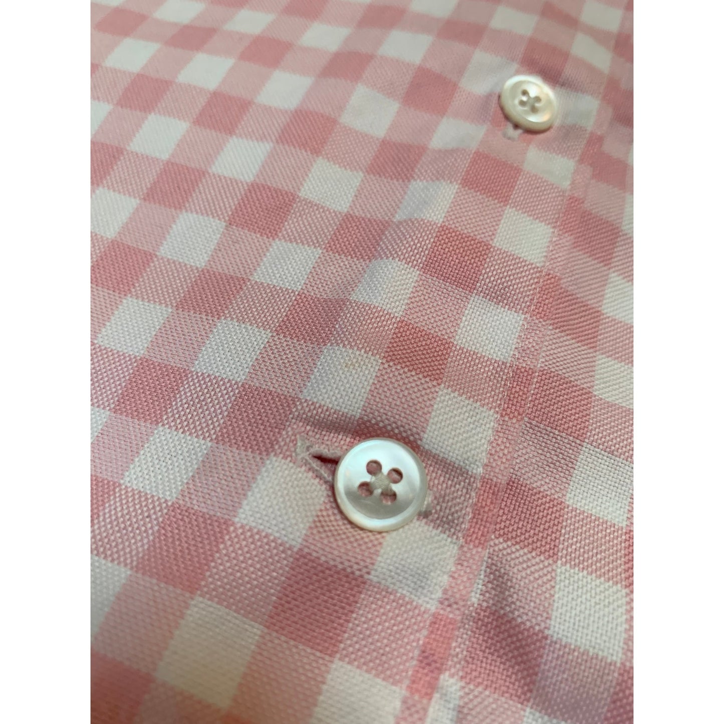 Faconnable 100% Cotton Pink Gingham Button Up Shirt