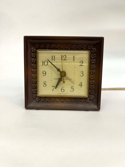 General Electric Alarm Clock with Floral Motif | Mid Century