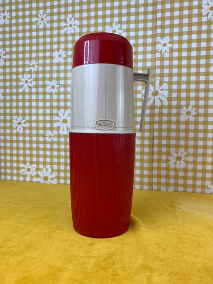 King-Seeley Thermos - One Quart - Wide Mouth - Red & Beige