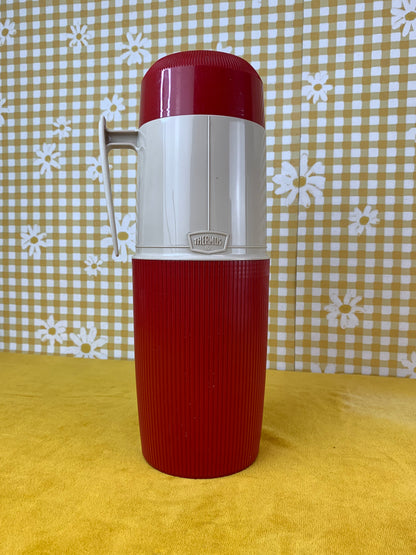 King-Seeley Thermos - One Quart - Wide Mouth - Red & Beige