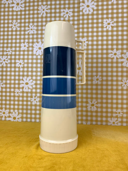 King Seeley Thermos - One Quart - Blue Gradient Stripes