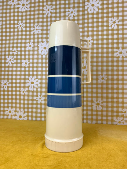 King Seeley Thermos - One Quart - Blue Gradient Stripes